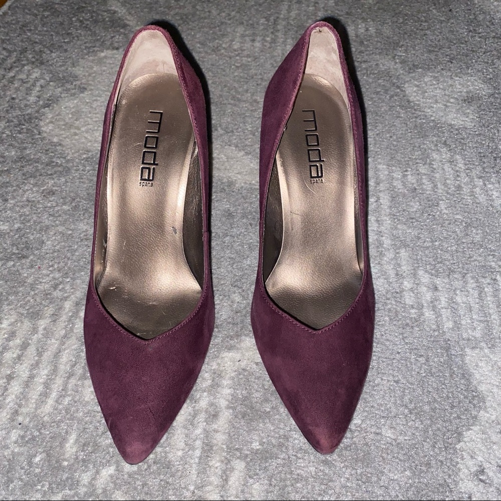 Moda Spana Purple Suede Heels